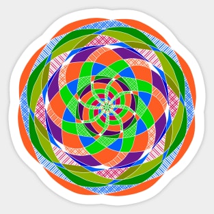 Geometric Carnival Pinwheel Sticker